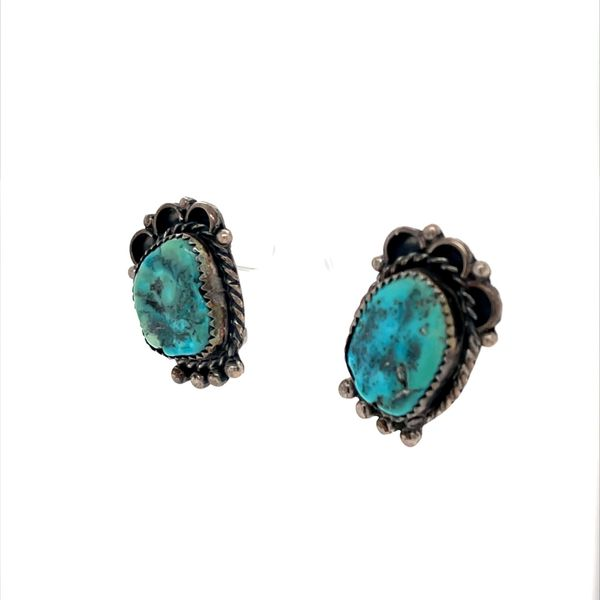 Sterling Silver Turquoise Clip-On Earrings Image 2 Minor Jewelry Inc. Nashville, TN