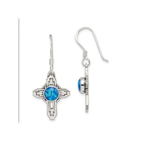 Sterling Silver Created Opal Earrings Minor Jewelry Inc. Nashville, TN