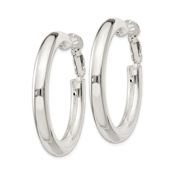 Silver 40x5mm Hoop Earrings Image 3 Minor Jewelry Inc. Nashville, TN