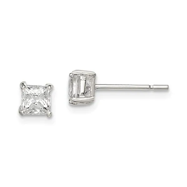 Sterling Silver 4mm  Cubic Zirconia Stud Earrings Minor Jewelry Inc. Nashville, TN