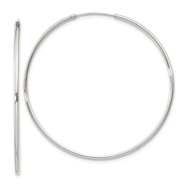Sterling Silver Large Hoop Earrings Image 2 Minor Jewelry Inc. Nashville, TN
