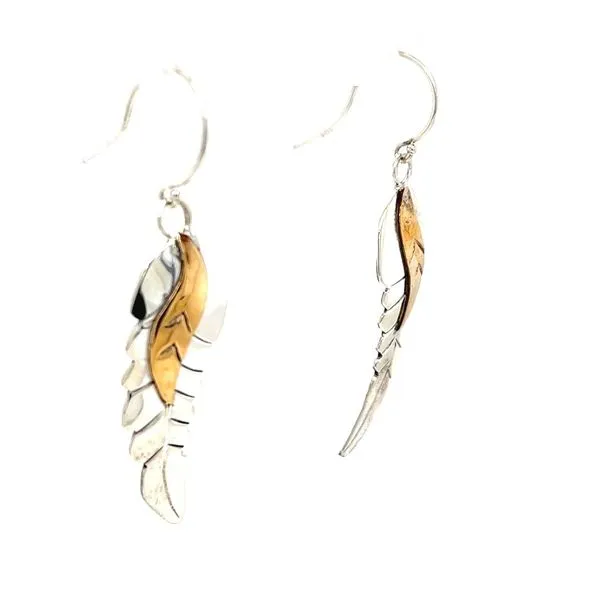 Sterling Silver 2-Tone Leaf Earrings Image 3 Minor Jewelry Inc. Nashville, TN