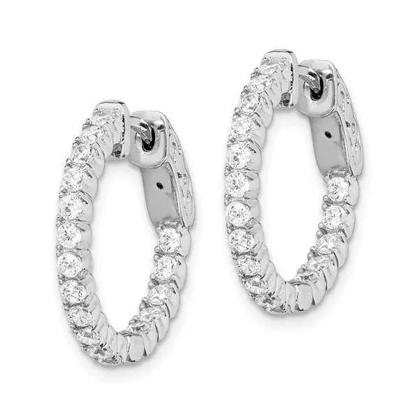 Sterling Silver Cubic Zirconium In and Out Hinged Hoops Minor Jewelry Inc. Nashville, TN