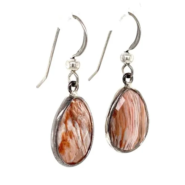 Stainless Steel Checkerboard-Cut Agate Drop Earrings Image 3 Minor Jewelry Inc. Nashville, TN