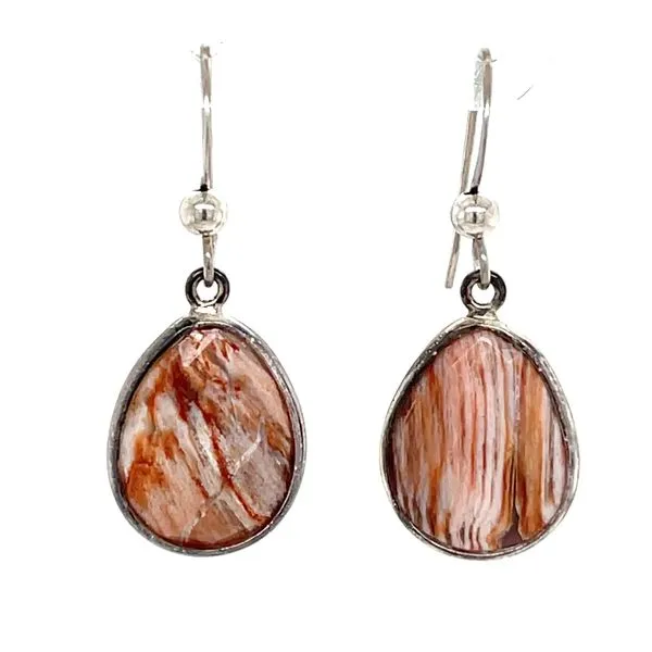 Stainless Steel Checkerboard-Cut Agate Drop Earrings Minor Jewelry Inc. Nashville, TN