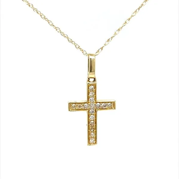 14K Yellow Gold Diamond Cross Pendant Necklace Minor Jewelry Inc. Nashville, TN