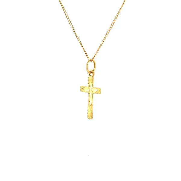 14K Yellow Gold Estate Cross Pendant Necklace Image 2 Minor Jewelry Inc. Nashville, TN