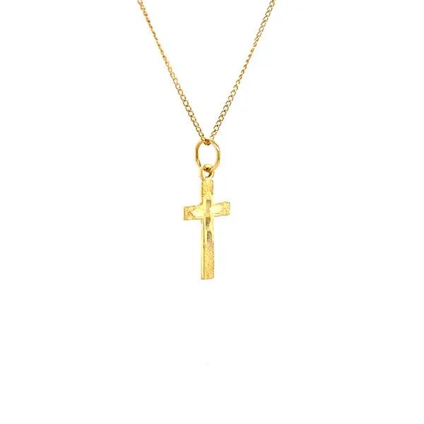 14K Yellow Gold Estate Cross Pendant Necklace Image 3 Minor Jewelry Inc. Nashville, TN