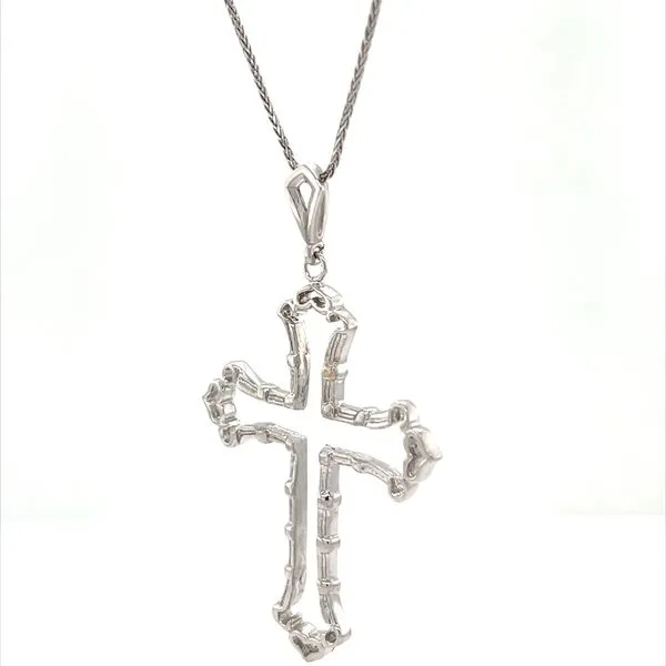 14K White Gold Cross Pendant Necklace Image 2 Minor Jewelry Inc. Nashville, TN