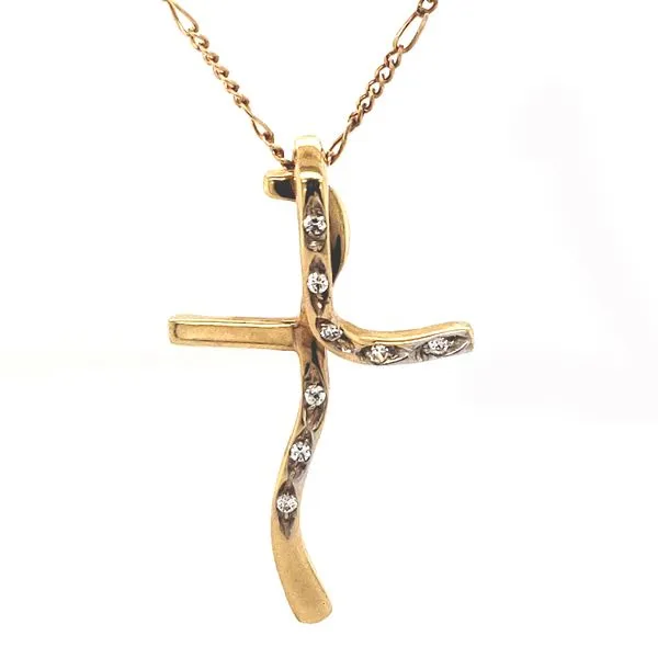 18K Yellow Gold Diamond Cross Pendant Necklace Minor Jewelry Inc. Nashville, TN