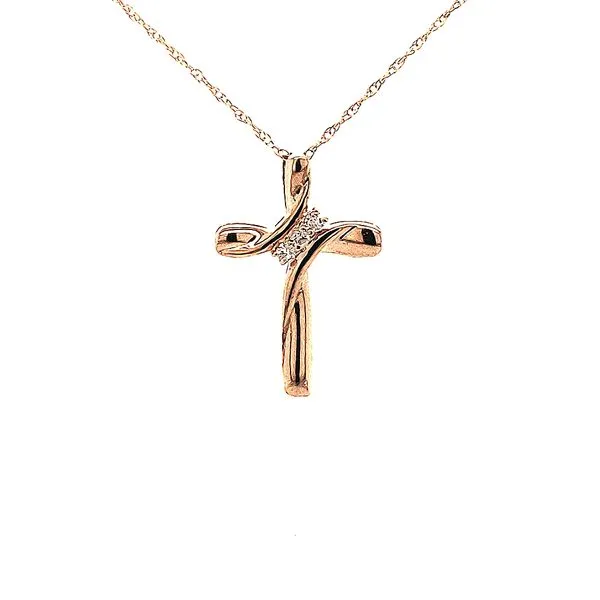 14K Rose Gold Diamond Cross Pendant Necklace Minor Jewelry Inc. Nashville, TN