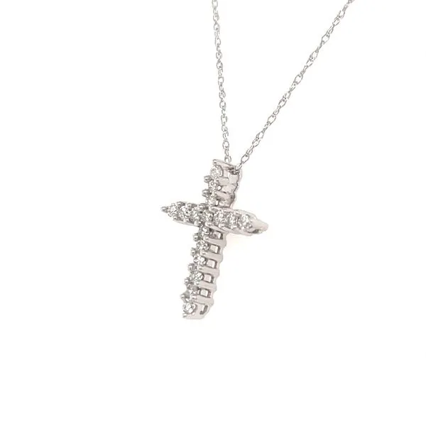 10K White Gold Diamond Cross Pendant Necklace Image 2 Minor Jewelry Inc. Nashville, TN