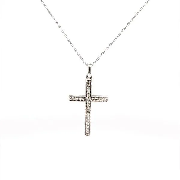 14K White Gold Diamond Cross Pendant Necklace Minor Jewelry Inc. Nashville, TN