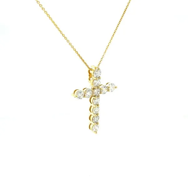 14K Yellow Gold Diamond Cross Pendant Necklace Image 2 Minor Jewelry Inc. Nashville, TN