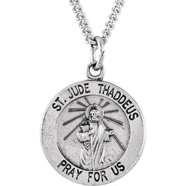 Sterling Silver Saint Jude Thaddeus 15mm Pendant Necklace Minor Jewelry Inc. Nashville, TN