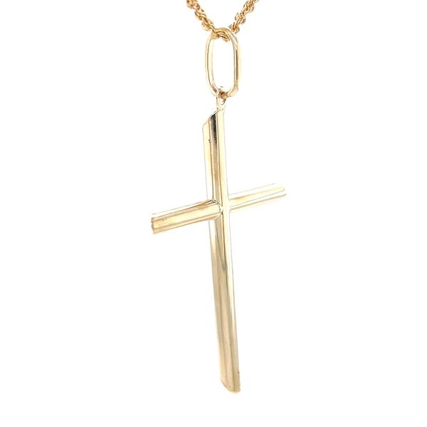 10K Yellow Gold Estate Cross Pendant on a 1.5mm Diamond Cut Rope Chain Image 3 Minor Jewelry Inc. Nashville, TN