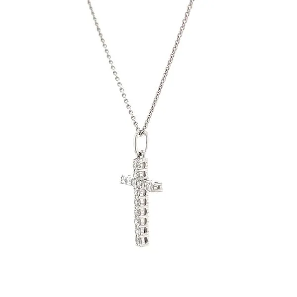 0.25cttw 10K White Gold Lab Grown Diamond Cross Pendant Necklace Image 2 Minor Jewelry Inc. Nashville, TN