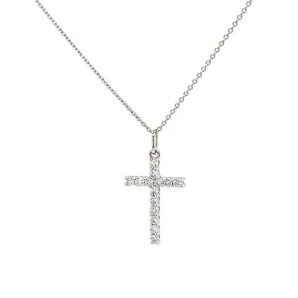 0.25cttw 10K White Gold Lab Grown Diamond Cross Pendant Necklace Minor Jewelry Inc. Nashville, TN