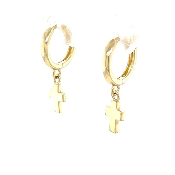 10K Yellow Gold Dangle Cross Earrings Image 3 Minor Jewelry Inc. Nashville, TN