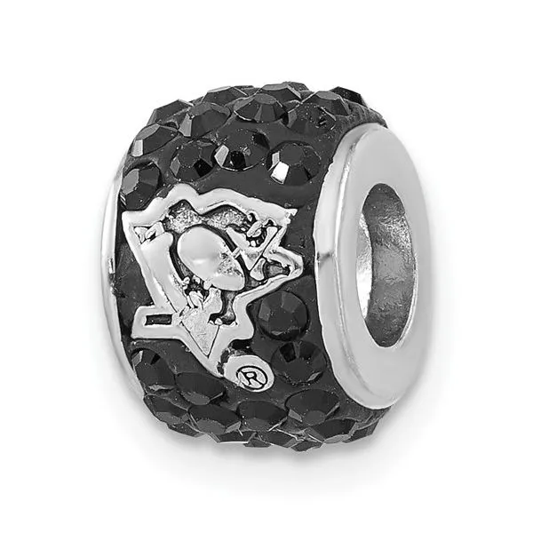 Sterling Silver Pittsburgh Penguins Black Crystal Bead Minor Jewelry Inc. Nashville, TN