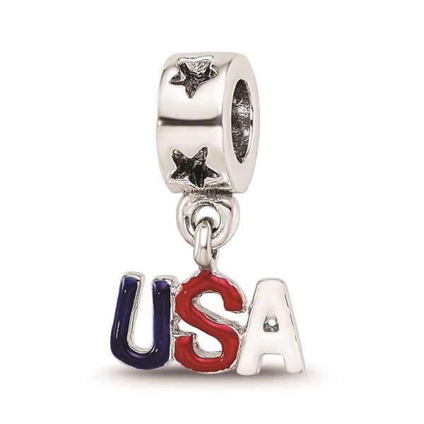 Sterling Silver Enameled Dangle Usa Bead Minor Jewelry Inc. Nashville, TN