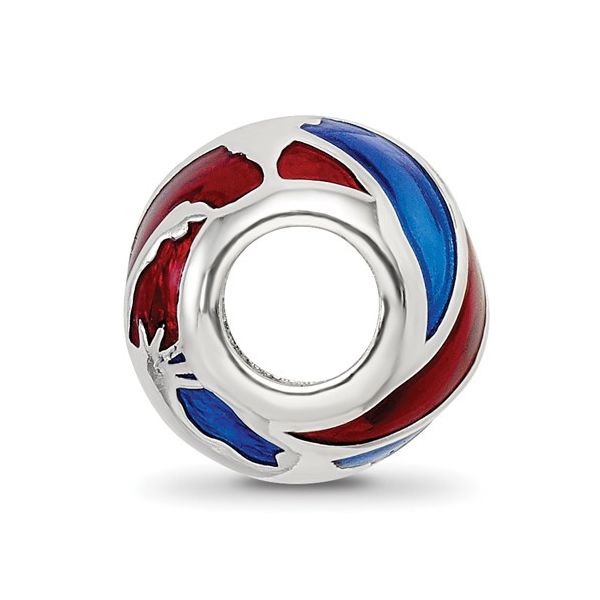 Sterling silver USA mosaic enamel bead Image 2 Minor Jewelry Inc. Nashville, TN