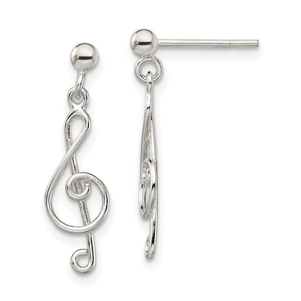 Sterling Silver Treble Clef Earrings Minor Jewelry Inc. Nashville, TN