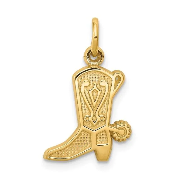 10K Yellow Gold 2-D Cowboy Boot Charm Minor Jewelry Inc. Nashville, TN