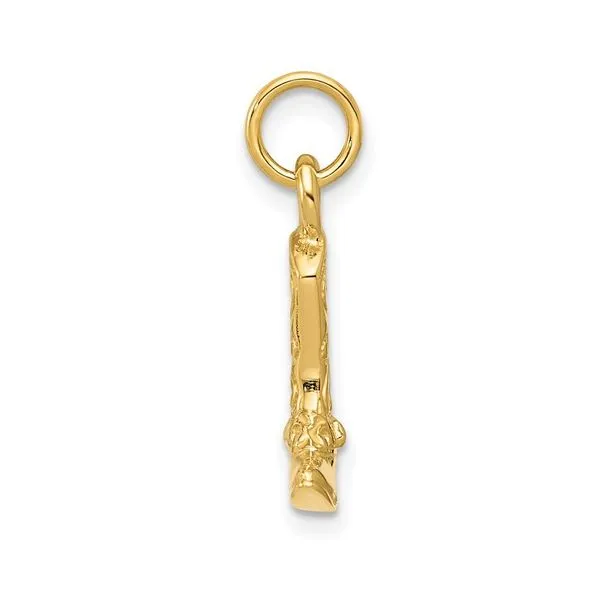 14K Yellow Gold 3-D Cowboy Boot Charm