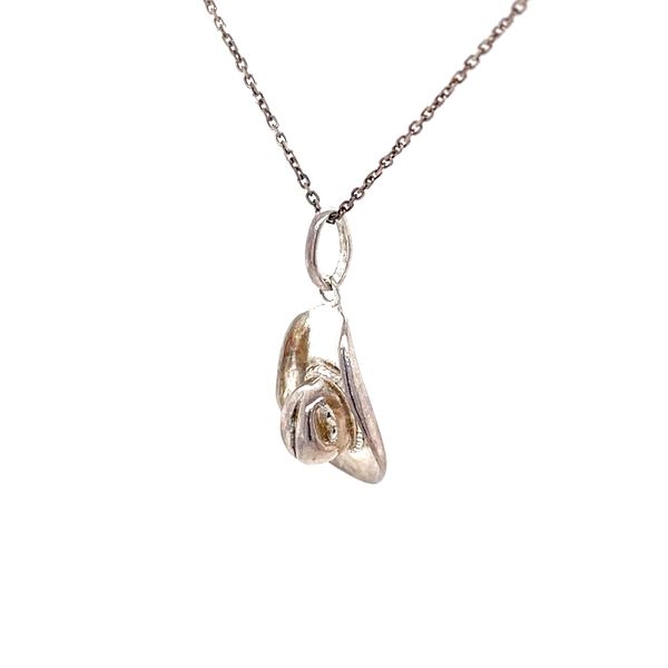 Sterling Silver 3D Cowboy Hat Pendant on a 0.9mm Silver Chain Image 2 Minor Jewelry Inc. Nashville, TN