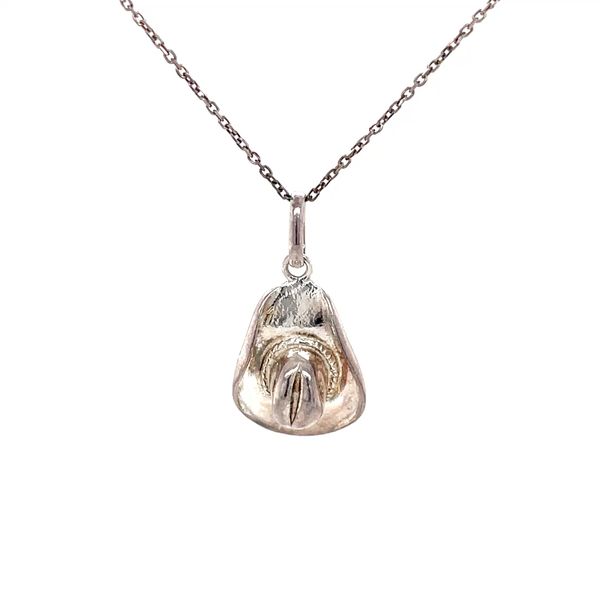 Sterling Silver 3D Cowboy Hat Pendant on a 0.9mm Silver Chain Minor Jewelry Inc. Nashville, TN
