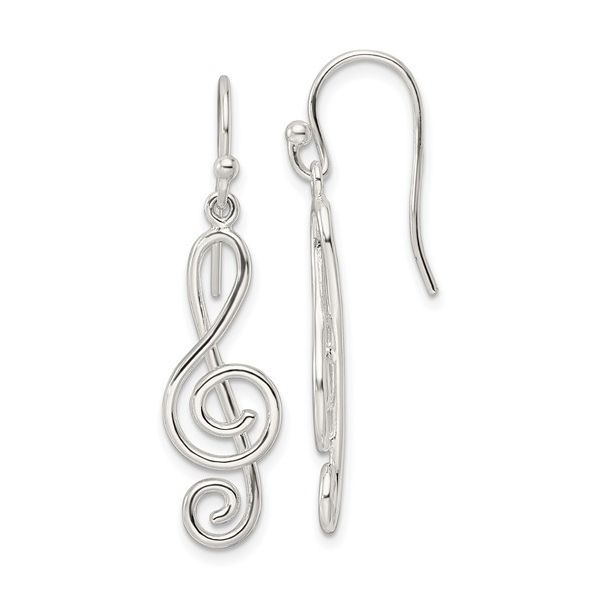 Sterling Silver Treble Clef Earrings Minor Jewelry Inc. Nashville, TN