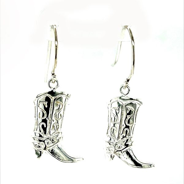 Silver Cowboy Boot Earrings Image 2 Minor Jewelry Inc. Nashville, TN