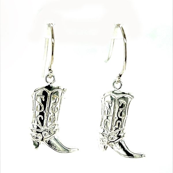 Sterling Silver Cowboy Boot Earrings Image 2 Minor Jewelry Inc. Nashville, TN