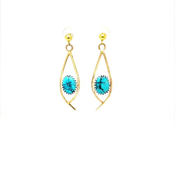 14k gold filled and turquoise earrings by Nashville artist Nola Jane Minor Jewelry Inc. Nashville, TN