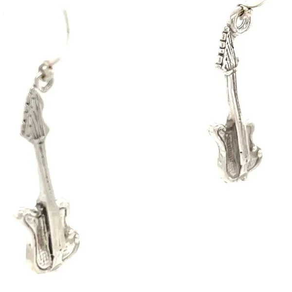 Sterling Silver Electric Guitar Dangle Earring Pair Image 2 Minor Jewelry Inc. Nashville, TN