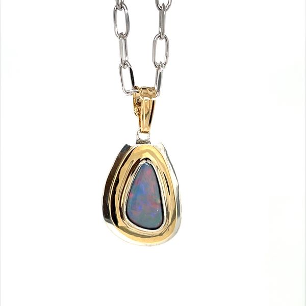Locally made 14k and Silver Australian Opal Pendant Minor Jewelry Inc. Nashville, TN