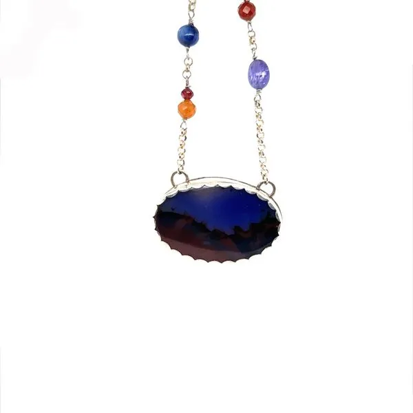 Wonder Agate And Sapphire Sterling Silver Necklace Minor Jewelry Inc. Nashville, TN