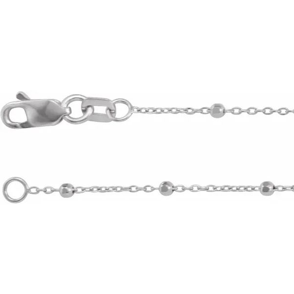 14K White Gold Beaded Cable Chain Bracelet Minor Jewelry Inc. Nashville, TN