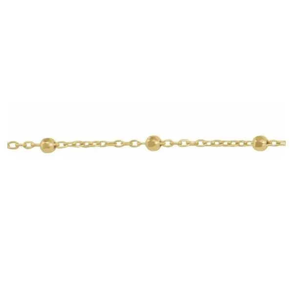 14K Yellow  Gold Beaded Cable Chain Bracelet Image 2 Minor Jewelry Inc. Nashville, TN