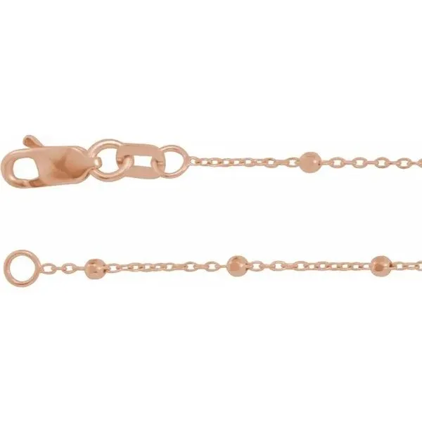 14K Rose Gold Pop n Dazzle Beaded Cable Chain Bracelet