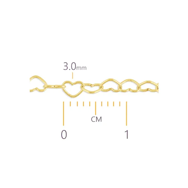 14K Gold-Filled Heart-Link Permanent Chain Bracelet