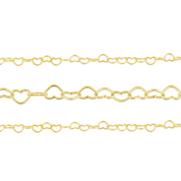 14K Gold-Filled Heart-Link Permanent Chain Bracelet