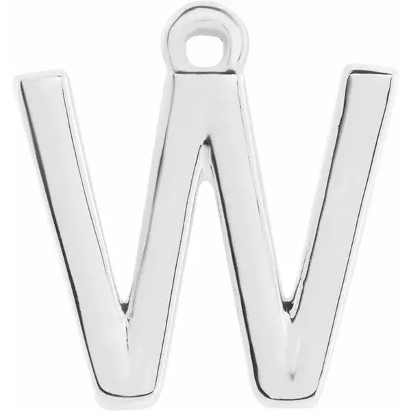 Sterling Silver \ W \ Charm Initial