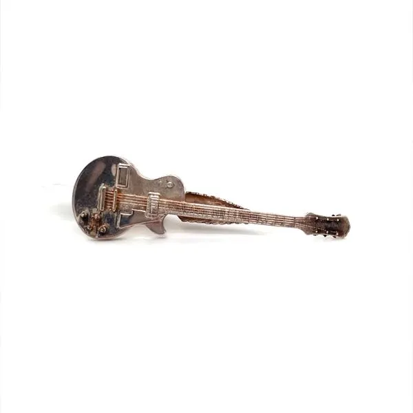 Sterling silver Guitar Tie Bar Clip Image 2 Minor Jewelry Inc. Nashville, TN
