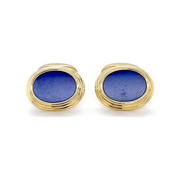 18K Yellow Gold Estate Lapis Lazuli Cufflinks Minor Jewelry Inc. Nashville, TN