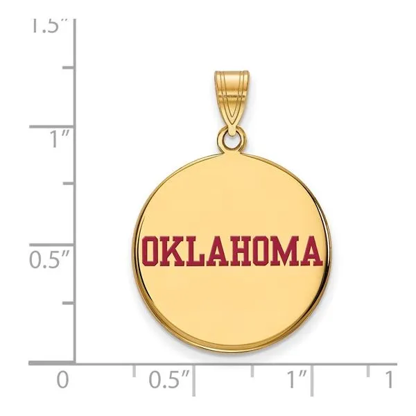 Gold-plated Oklahoma Pendant Image 2 Mitchell's Jewelry Norman, OK