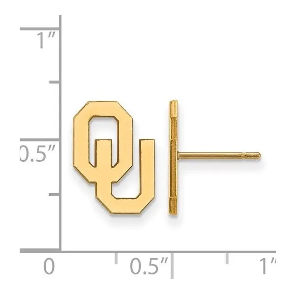 Gold OU Studs Image 2 Mitchell's Jewelry Norman, OK