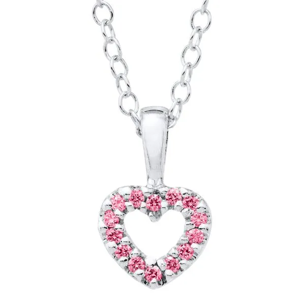 Pink CZ Heart Necklace Mitchell's Jewelry Norman, OK