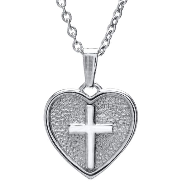 Silver Heart Cross Necklace Mitchell's Jewelry Norman, OK